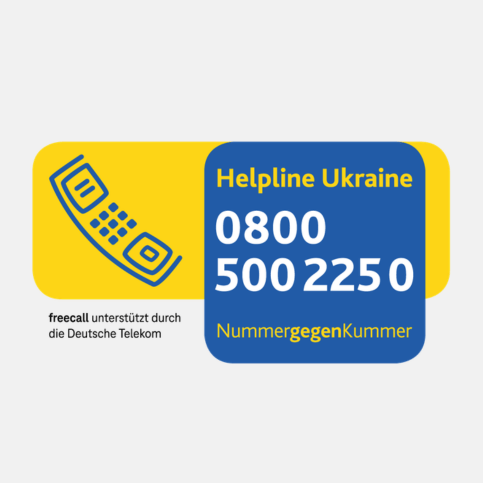 Das Logo der Helpline Urkaine: 0800 500 225 0